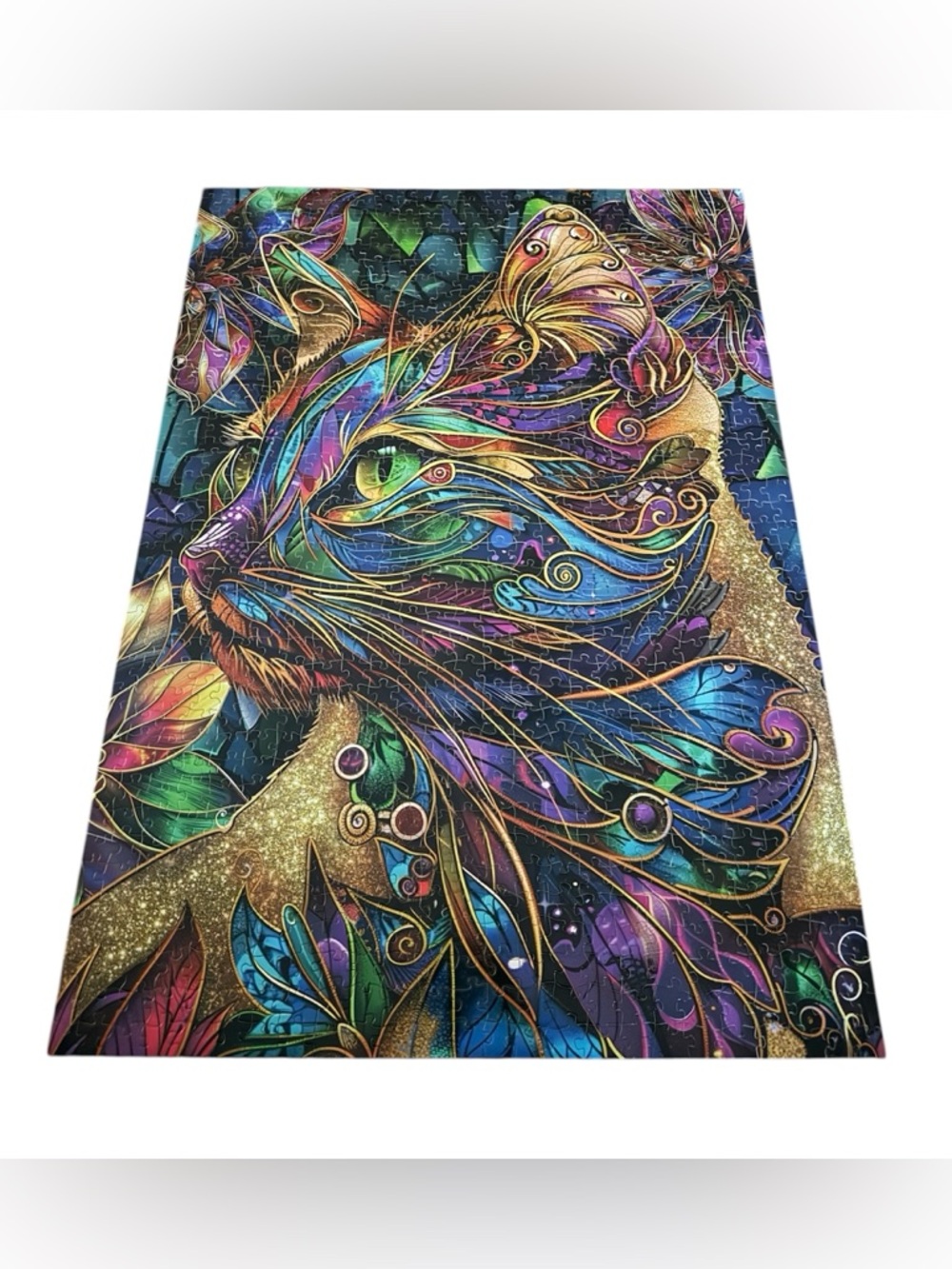 Colorful Cat Abstract Mosaic Pattern Jigsaw Puzzle 1000pcs Complete - Picture 2 of 5